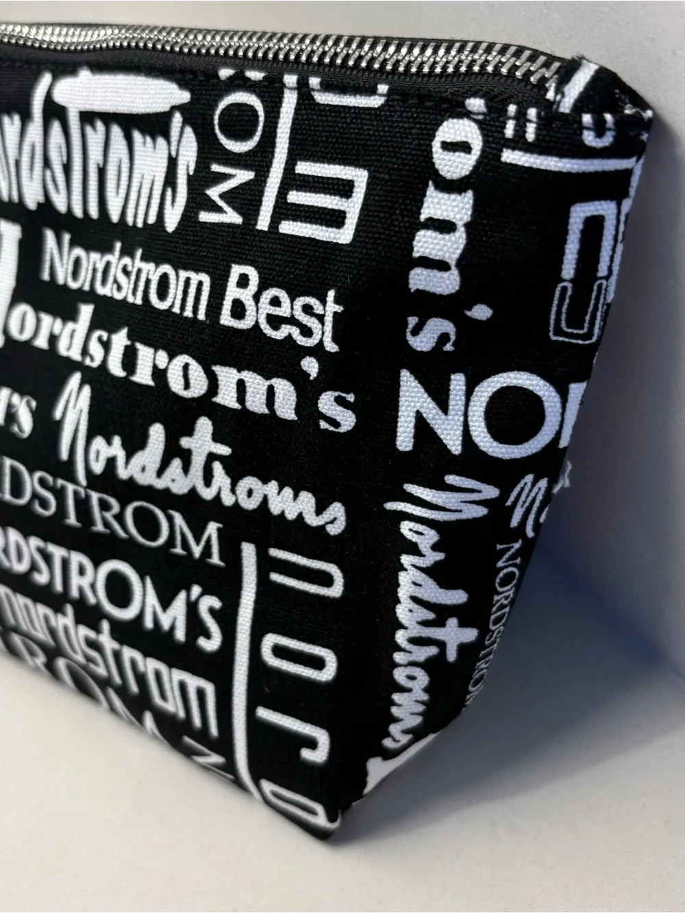 Nordstrom Black and White Logo-Print Toiletry Pouch